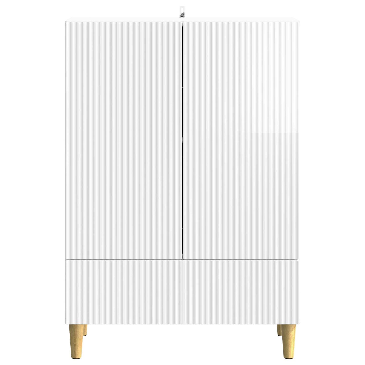 Sideboard High Gloss White 66 x 34.5 x 95 cm Engineered Wood