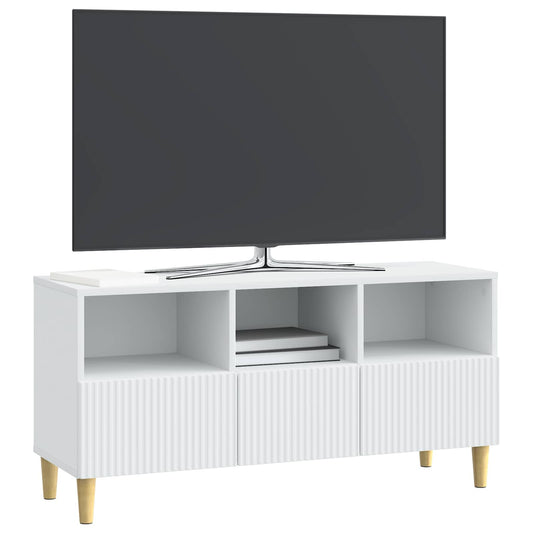 TV Cabinet with Drawer White 102 x 34.5 x 50 cm Engineered Wood
