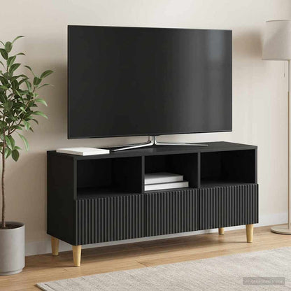 TV Cabinet with Drawer Black 102 x 34.5 x 50 cm Engineered Wood