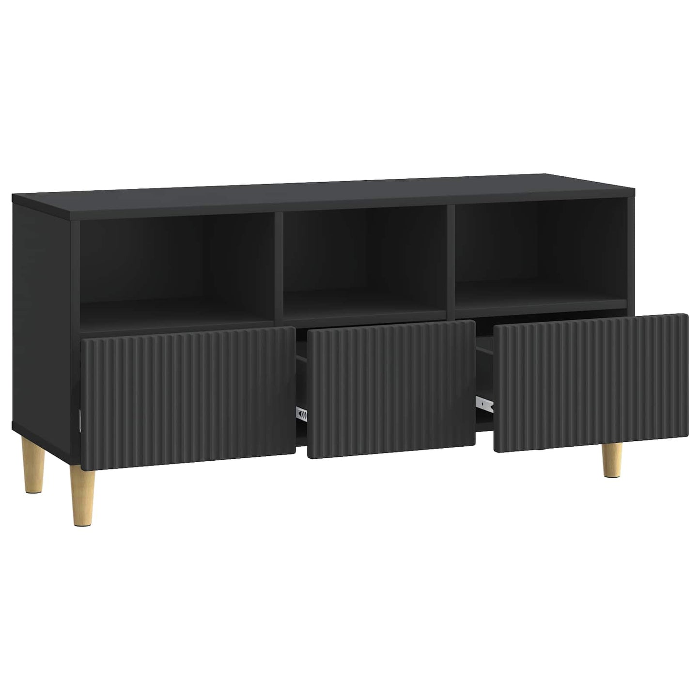 TV Cabinet with Drawer Black 102 x 34.5 x 50 cm Engineered Wood