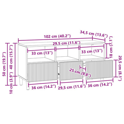 TV Cabinet with Drawer Black 102 x 34.5 x 50 cm Engineered Wood
