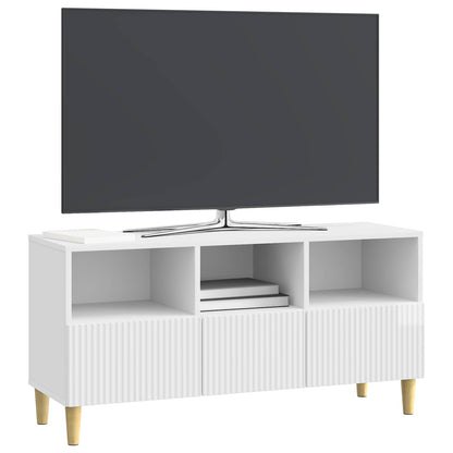 TV Cabinet High Gloss White 102 x 34.5 x 50 cm Engineered Wood