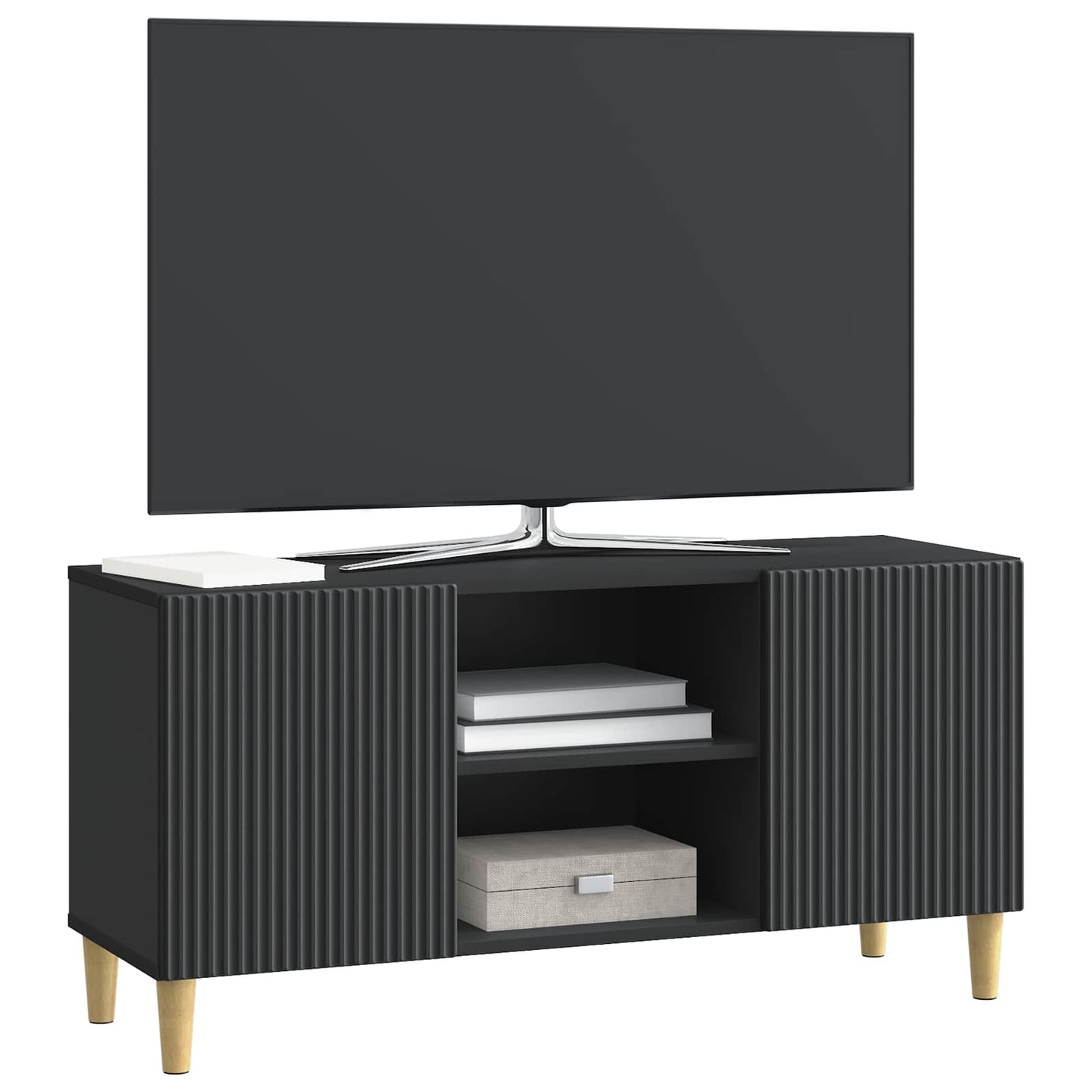 TV Cabinet Black 102 x 34.5 x 50 cm Engineered Wood