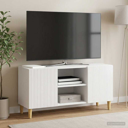 TV Cabinet High Gloss White 102 x 34.5 x 50 cm Engineered Wood