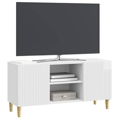 TV Cabinet High Gloss White 102 x 34.5 x 50 cm Engineered Wood