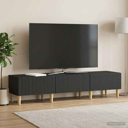 TV Cabinet with Drawer Black 147 x 34.5 x 30 cm Engineered Wood