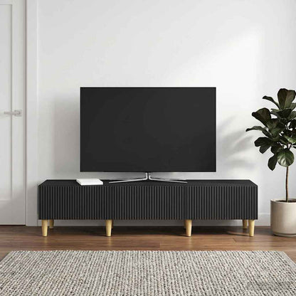 TV Cabinet with Drawer Black 147 x 34.5 x 30 cm Engineered Wood