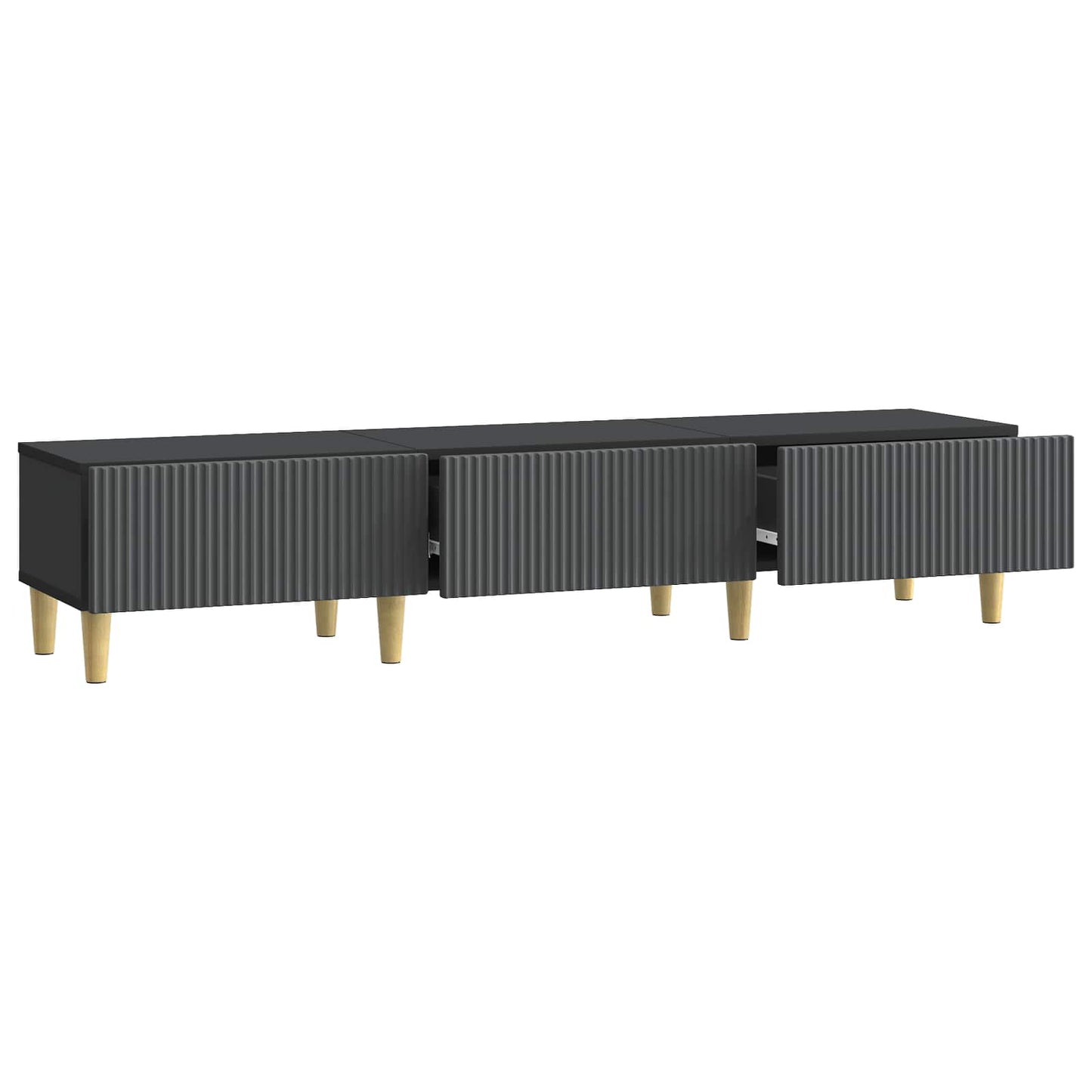 TV Cabinet with Drawer Black 147 x 34.5 x 30 cm Engineered Wood