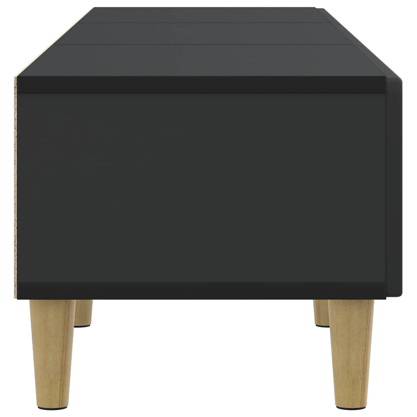 TV Cabinet with Drawer Black 147 x 34.5 x 30 cm Engineered Wood