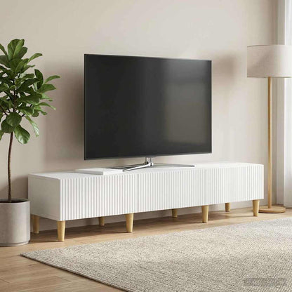 TV Cabinet High Gloss White 147 x 34.5 x 30 cm Engineered Wood