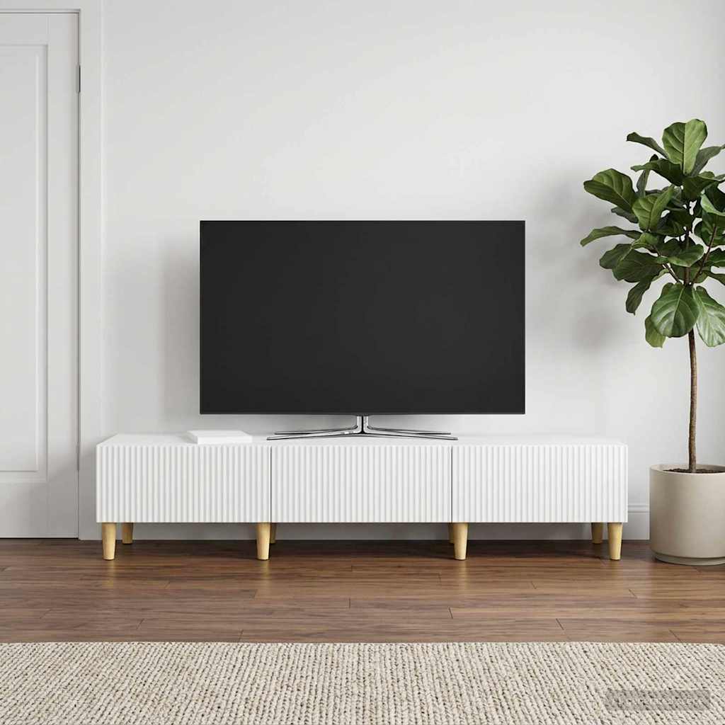 TV Cabinet High Gloss White 147 x 34.5 x 30 cm Engineered Wood