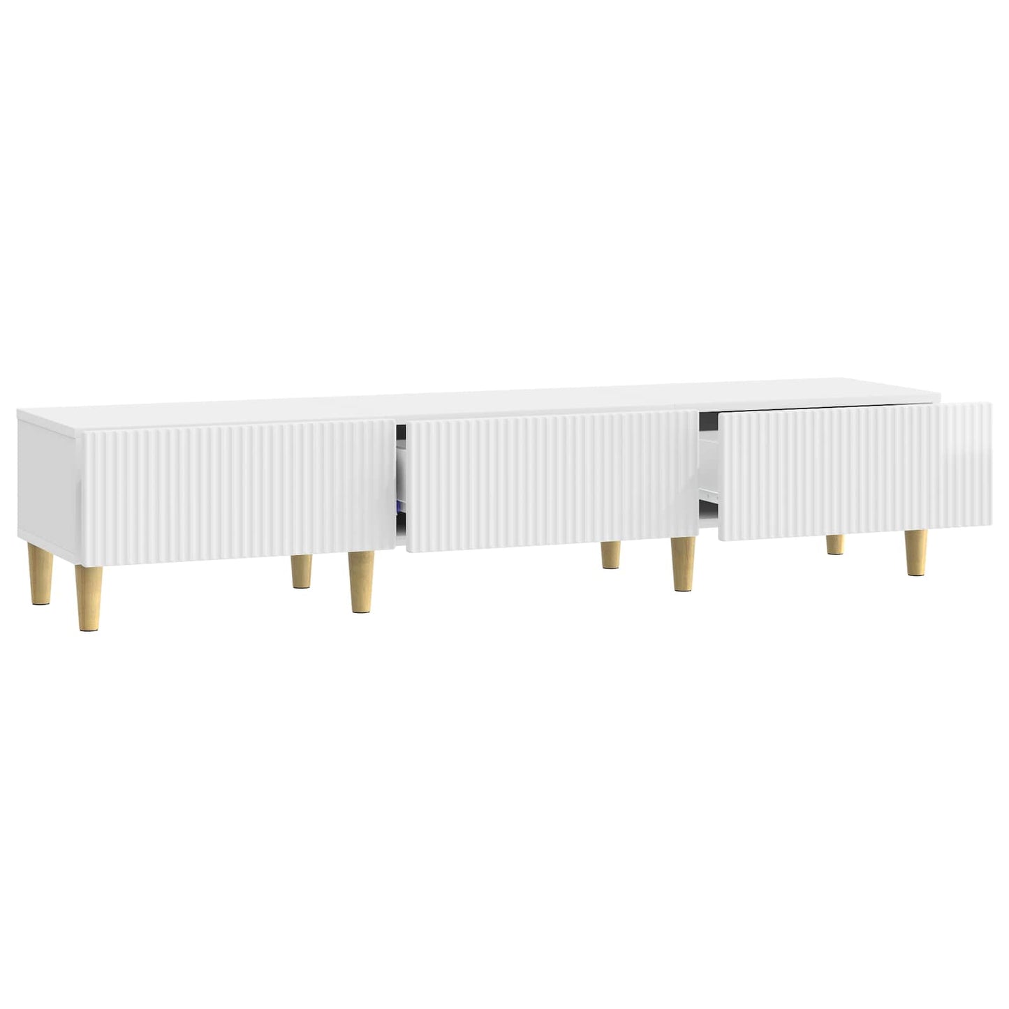 TV Cabinet High Gloss White 147 x 34.5 x 30 cm Engineered Wood