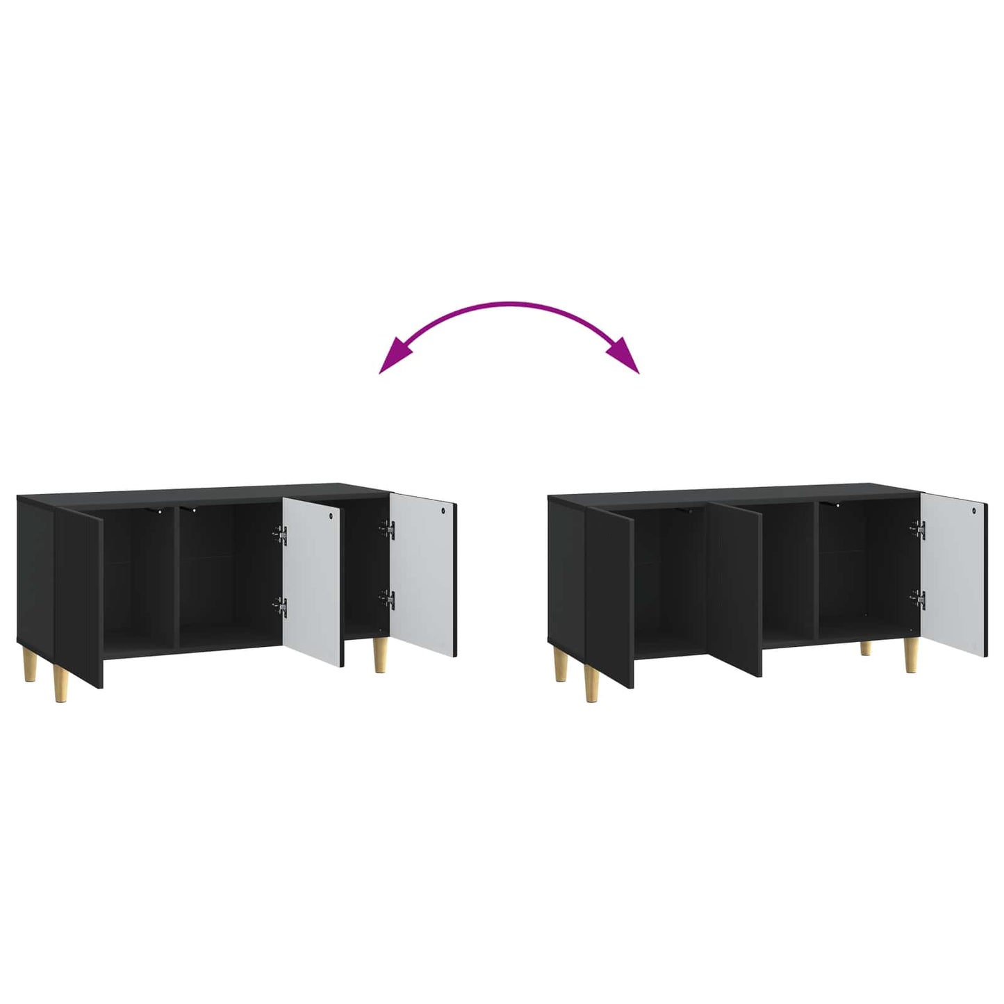 TV Cabinet Black 99 x 34.5 x 50 cm Engineered Wood