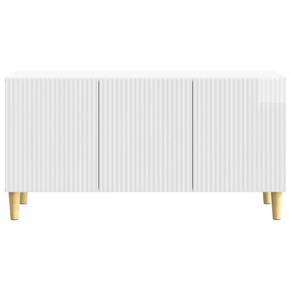 TV Cabinet High Gloss White 99 x 34.5 x 50 cm Engineered Wood