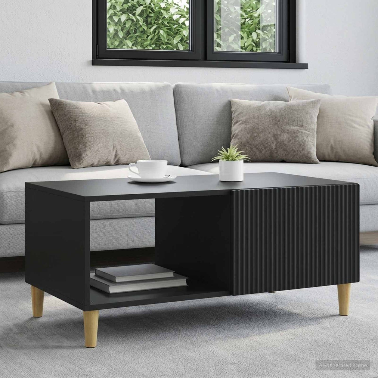 Coffee Table Black 90 x 50 x 40 cm Engineered Wood