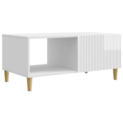 Coffee Table High Gloss White 90 x 50 x 40 cm Engineered Wood