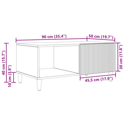 Coffee Table Grey Sonoma 90 x 50 x 40 cm Engineered Wood