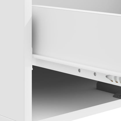 Coffee Table with Drawer White 49 x 50 x 40 cm Engineered Wood
