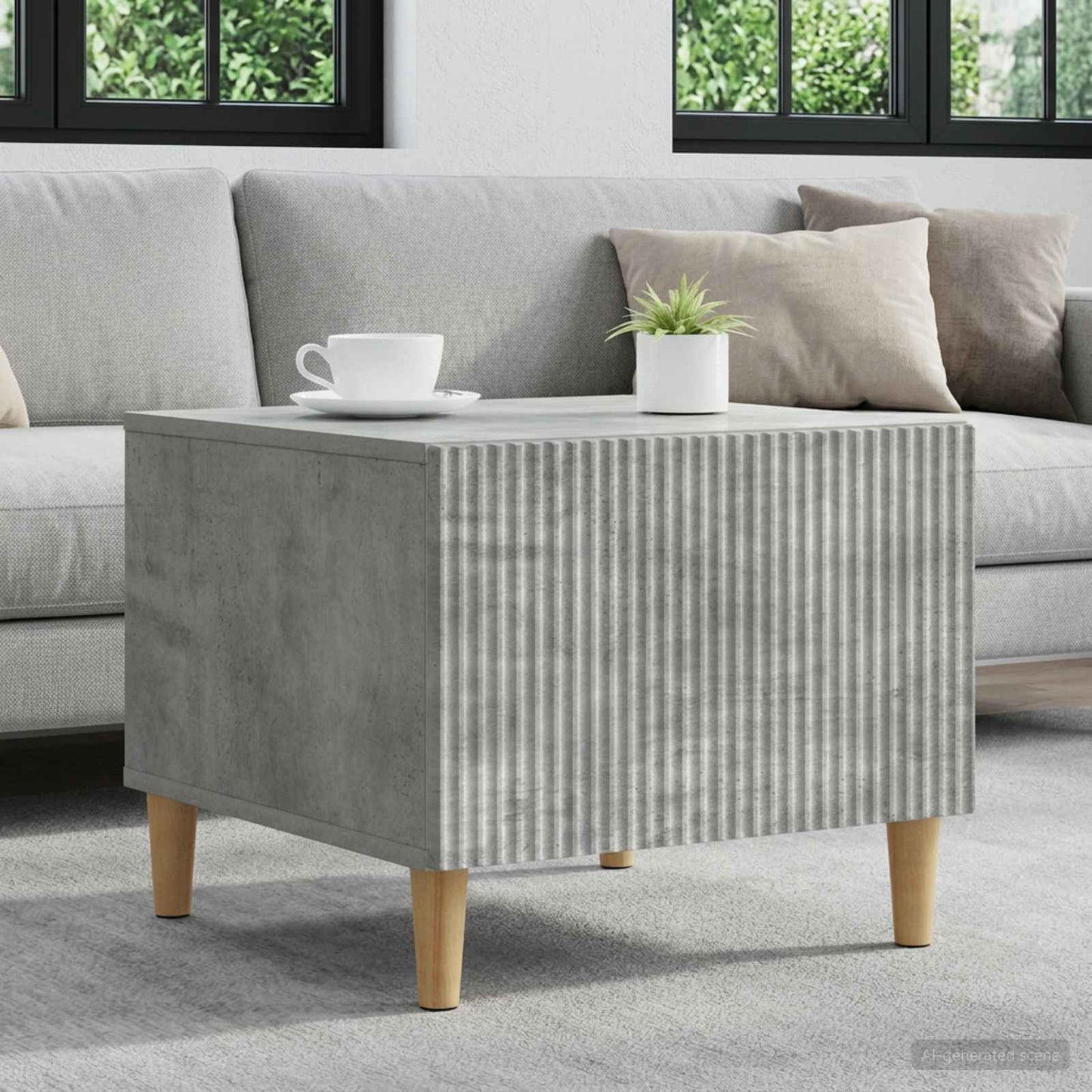 Coffee Table Concrete Grey 49 x 50 x 40 cm Engineered Wood