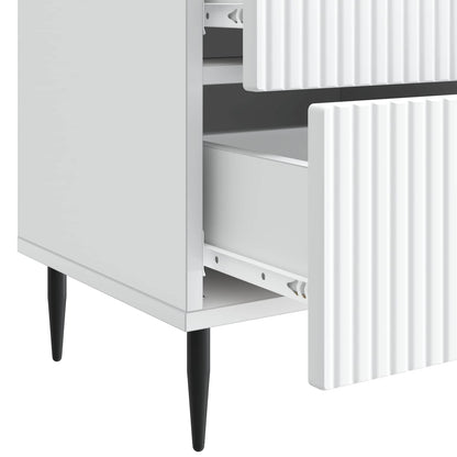 Bedside Cabinet White 43 x 34.5 x 47.5 cm Engineered Wood