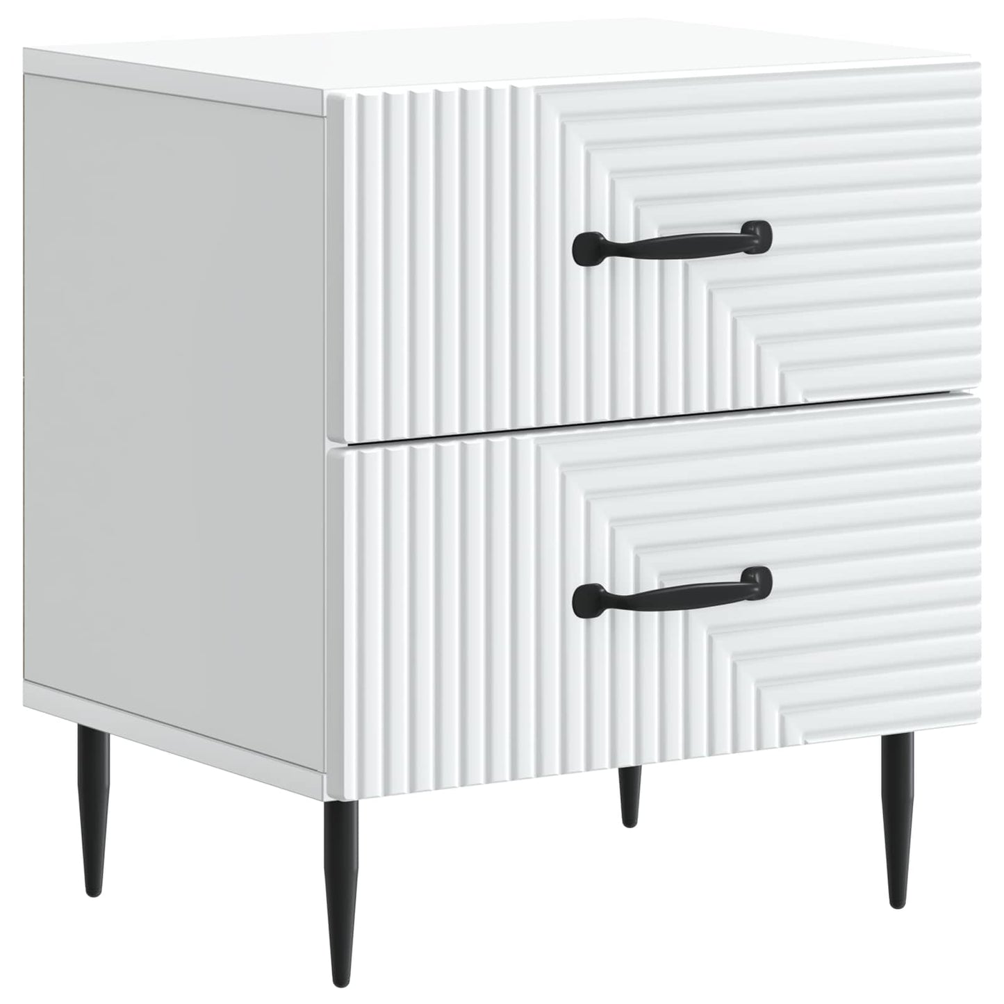 Bedside Cabinet White 43 x 34.5 x 47.5 cm Engineered Wood