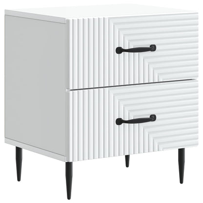 Bedside Cabinet White 43 x 34.5 x 47.5 cm Engineered Wood