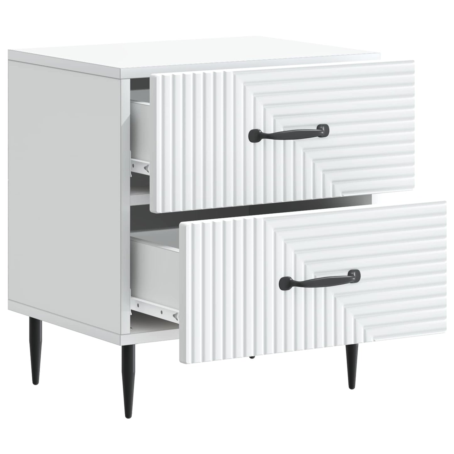 Bedside Cabinet White 43 x 34.5 x 47.5 cm Engineered Wood