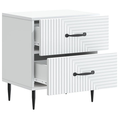 Bedside Cabinet White 43 x 34.5 x 47.5 cm Engineered Wood