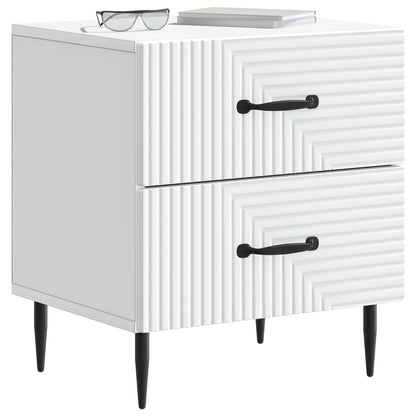 Bedside Cabinet White 43 x 34.5 x 47.5 cm Engineered Wood