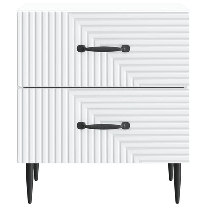 Bedside Cabinet 2 pcs White 43 x 34.5 x 47.5 cm Engineered Wood