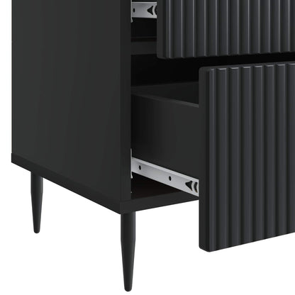 Bedside Cabinet Black 43 x 34.5 x 47.5 cm Engineered Wood