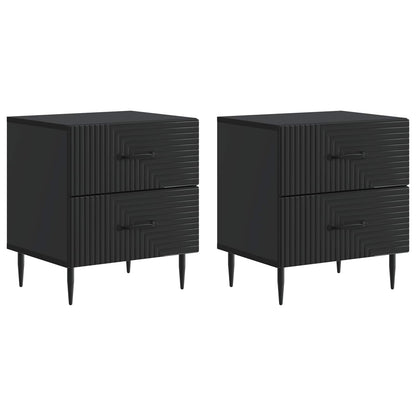 Bedside Cabinet 2 pcs Black 43 x 34.5 x 47.5 cm Engineered Wood