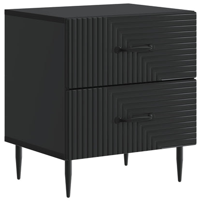 Bedside Cabinet 2 pcs Black 43 x 34.5 x 47.5 cm Engineered Wood