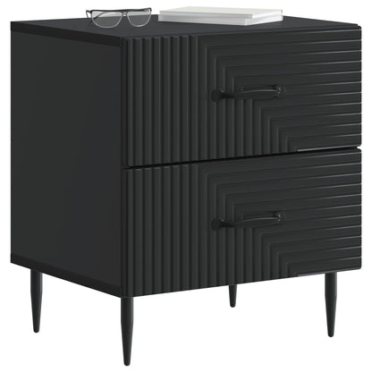 Bedside Cabinet 2 pcs Black 43 x 34.5 x 47.5 cm Engineered Wood