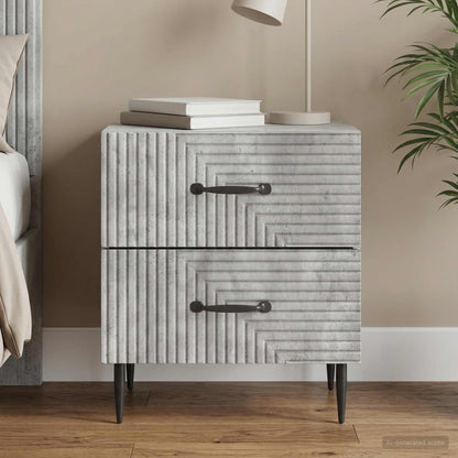 Bedside Cabinet with Drawer Concrete Grey 43 x 34.5 x 47.5 cm