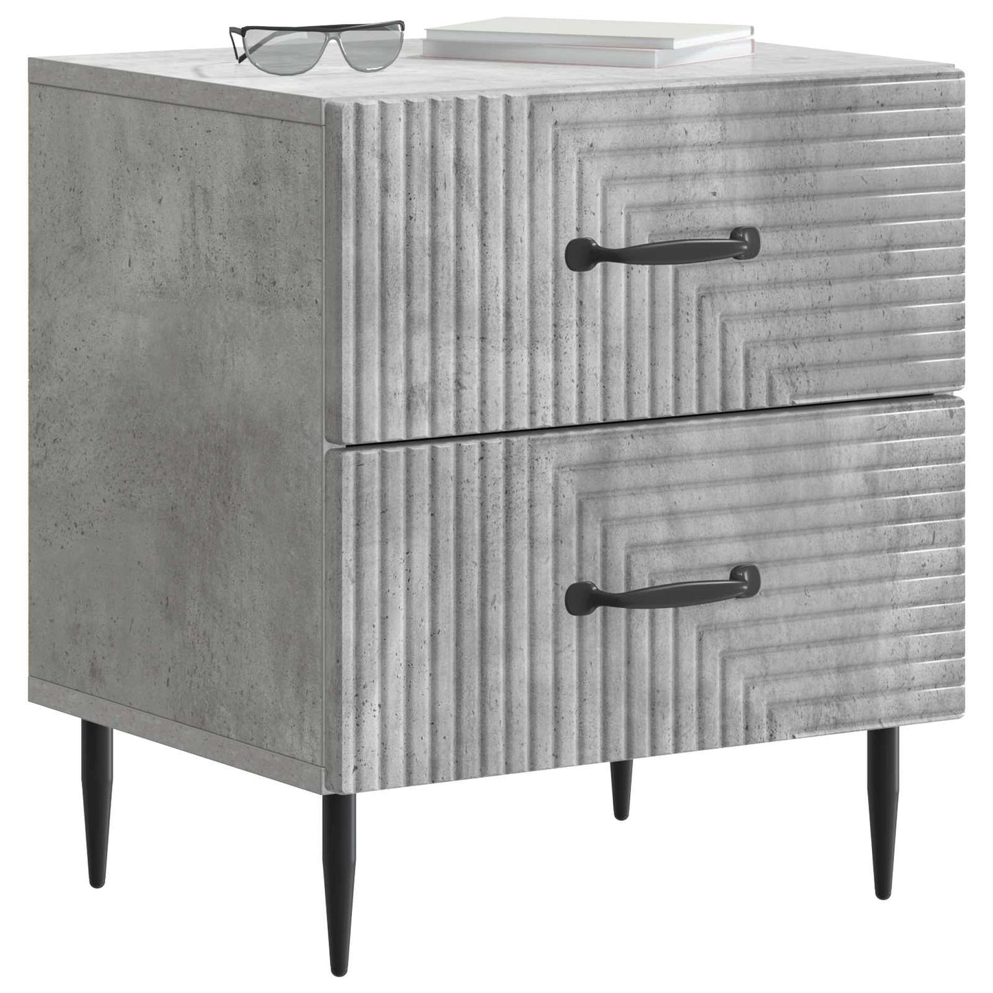 Bedside Cabinet with Drawer Concrete Grey 43 x 34.5 x 47.5 cm