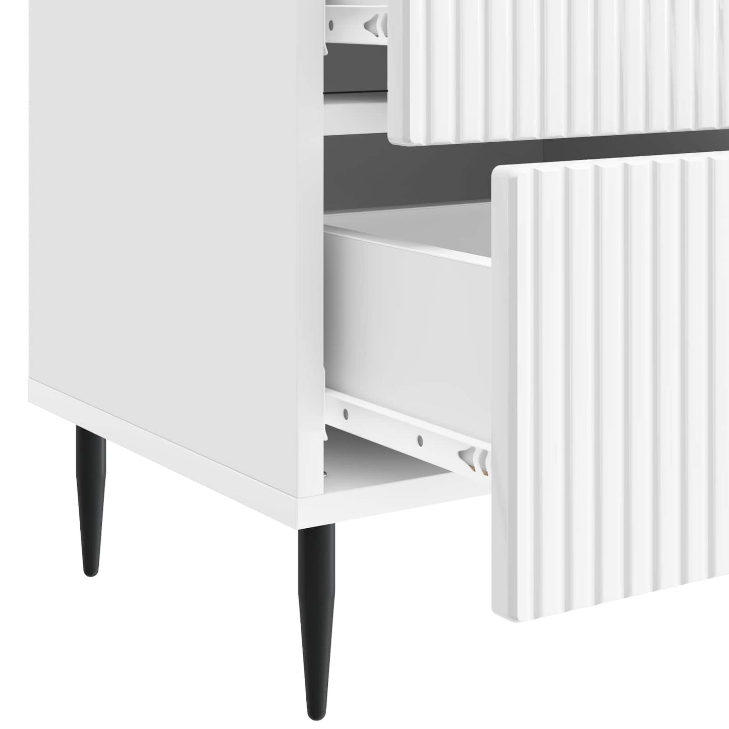 Bedside Cabinet High Gloss White 43 x 34.5 x 47.5 cm