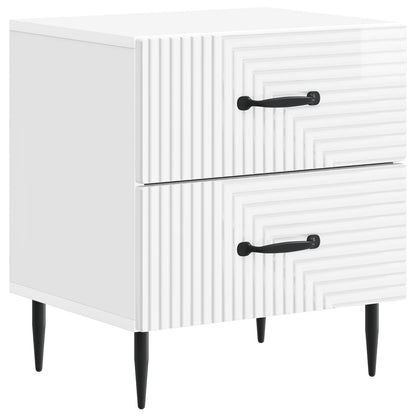 Bedside Cabinet High Gloss White 43 x 34.5 x 47.5 cm