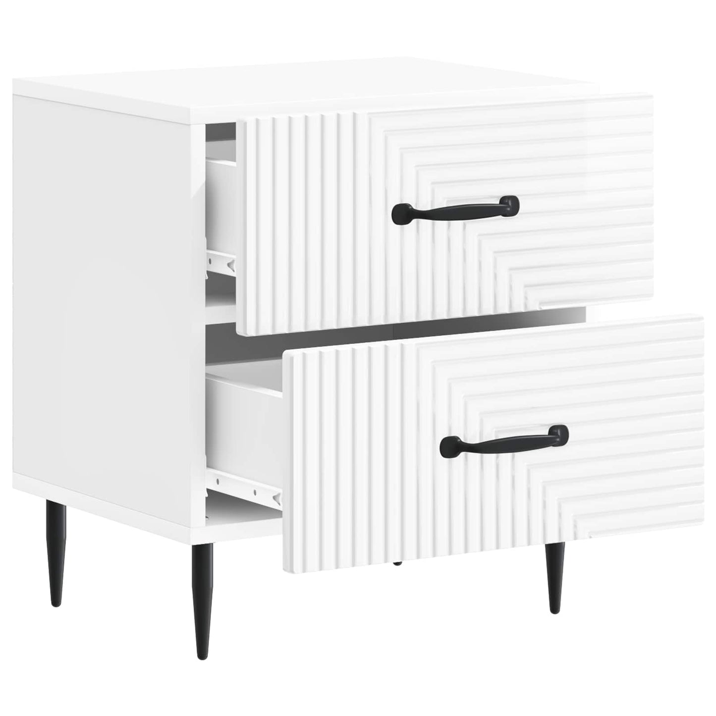 Bedside Cabinet 2 pcs High Gloss White 43 x 34.5 x 47.5 cm