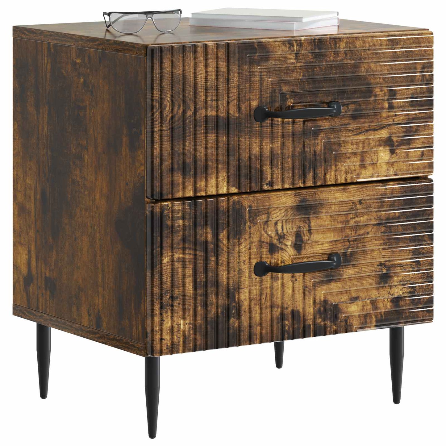 Bedside Cabinet 2 pcs Smoked Oak 43 x 34.5 x 47.5 cm