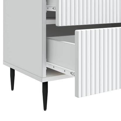 Bedside Cabinet White 62 x 34.5 x 47.5 cm Engineered Wood
