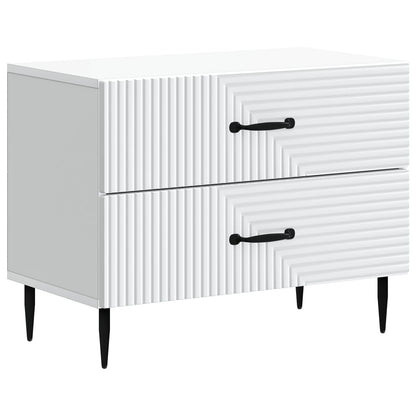 Bedside Cabinet White 62 x 34.5 x 47.5 cm Engineered Wood