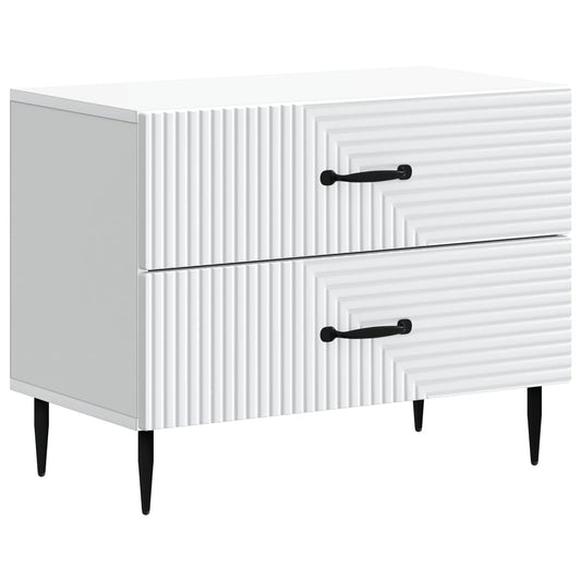 Bedside Cabinet White 62 x 34.5 x 47.5 cm Engineered Wood