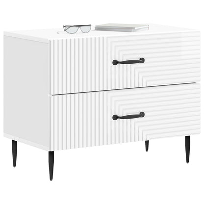 Bedside Cabinet High Gloss White 62 x 34.5 x 47.5 cm
