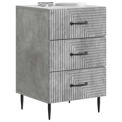 Bedside Cabinet Concrete Grey 43 x 41 x 66.5 cm Engineered Wood