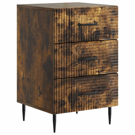 Bedside Cabinet Smoked Oak 43 x 41 x 66.5 cm Engineered Wood