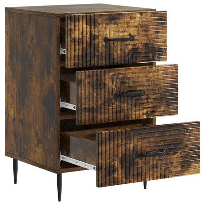 Bedside Cabinet Smoked Oak 43 x 41 x 66.5 cm Engineered Wood