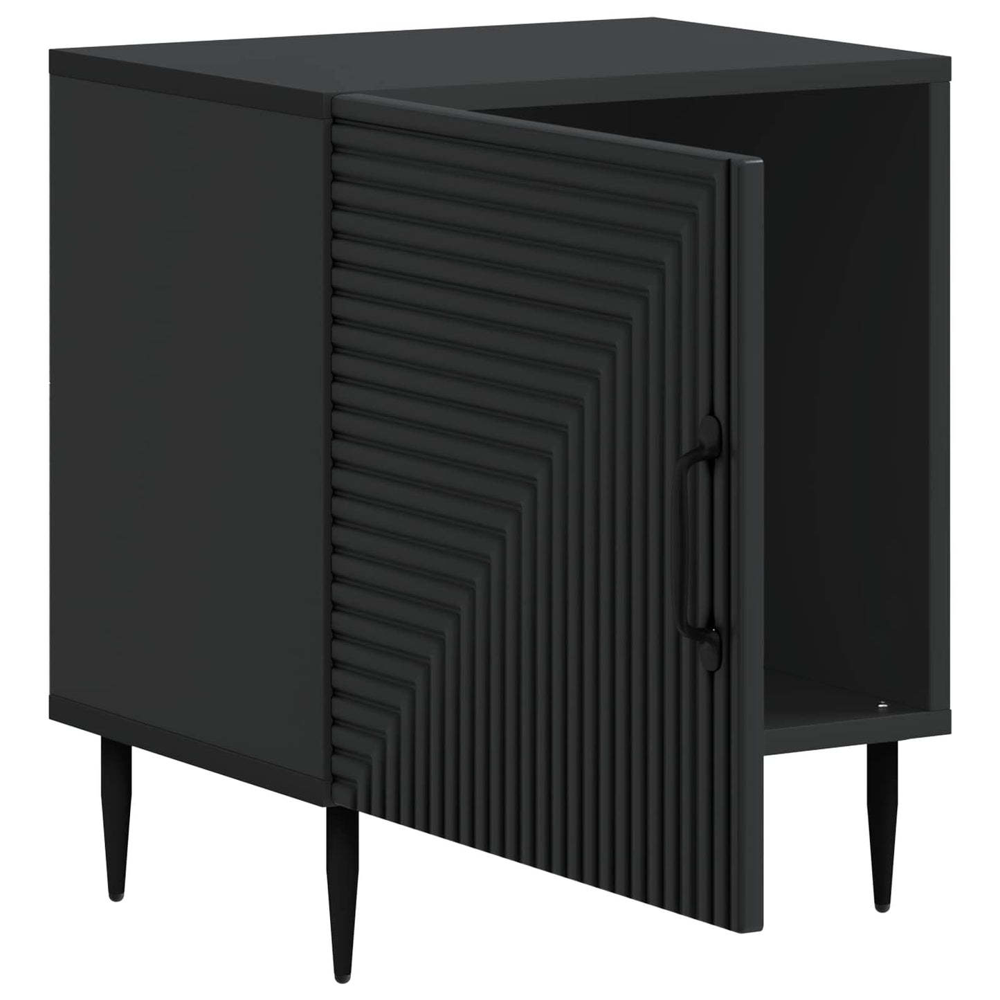 Bedside Cabinet 2 pcs Black 43 x 34.5 x 50 cm Engineered Wood