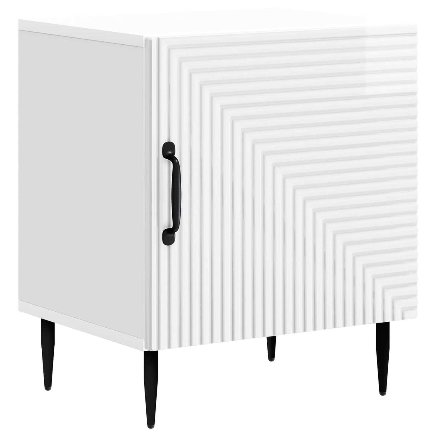 Bedside Cabinet High Gloss White 43 x 34.5 x 50 cm