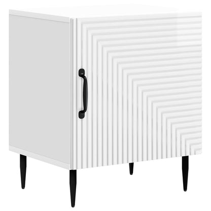 Bedside Cabinet High Gloss White 43 x 34.5 x 50 cm